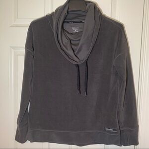 Calvin Klein Performance gray fleece funnel neck athletic sweatshirt S
